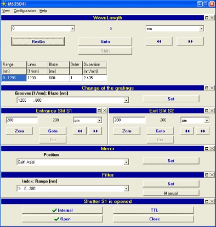 DevCtrl - программа управления прибором MS750